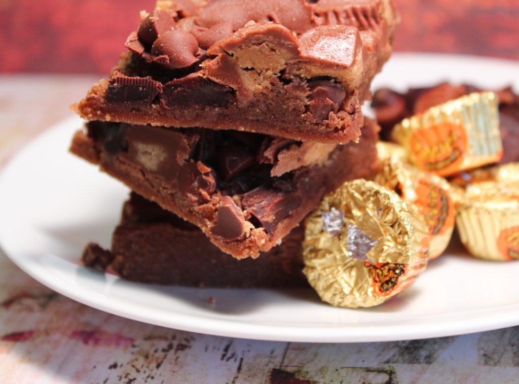 Smashed-Up Peanut Butter Cup Brownies