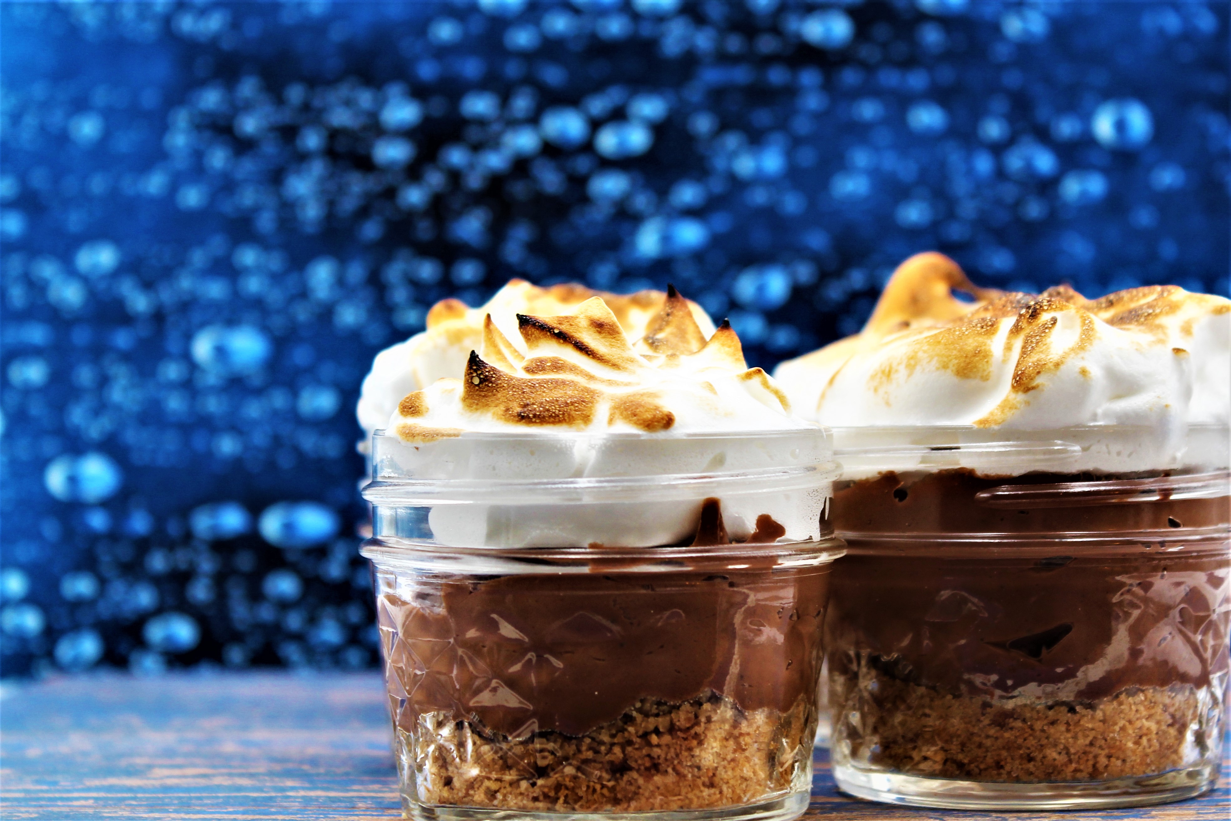 Chocolate Custard Meringue Jars